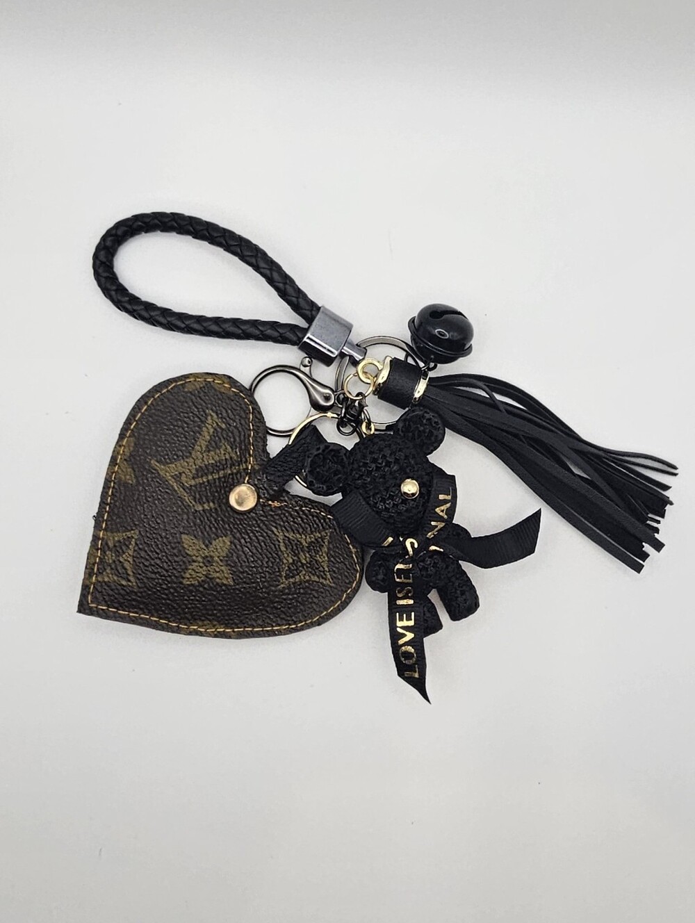Upcycled Leather Purse Key Chain Charm